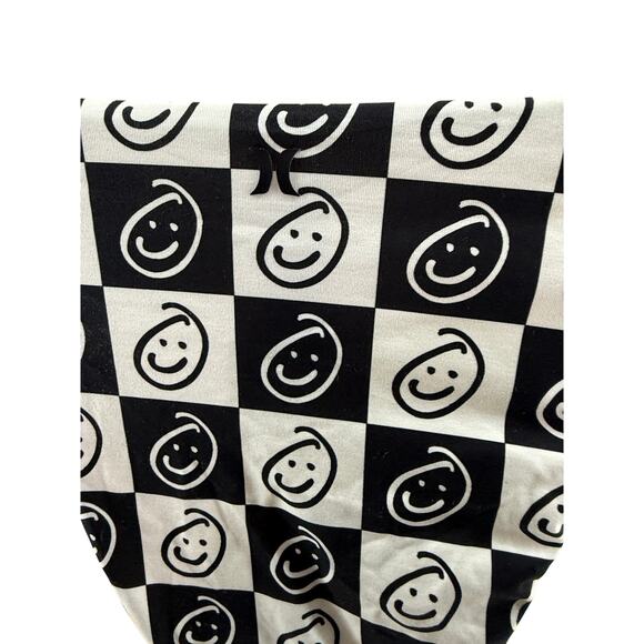 Hurley Black White Smiley Plaid Scoop Bralette Bikini Top Womens Medium - Picture 4 of 6